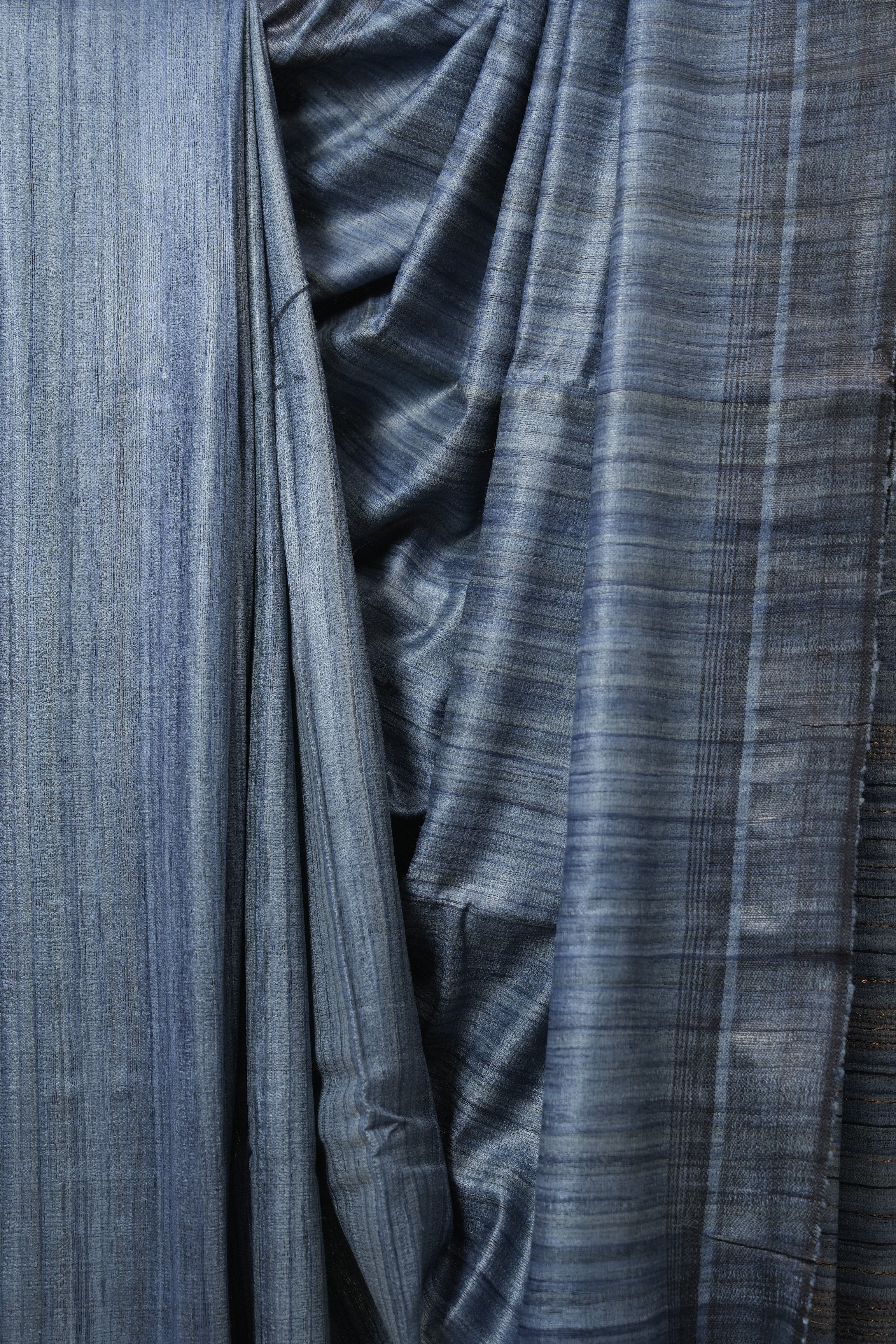 Blue Tussar Silk Saree - SRBTSS1803