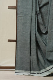 Light Sea Green Small Checks Cotton Patteda Anchu Saree - SRLSGPAS321