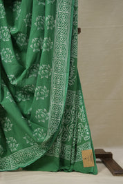 Green White HBP Cotton Saree - SRGWCS2866