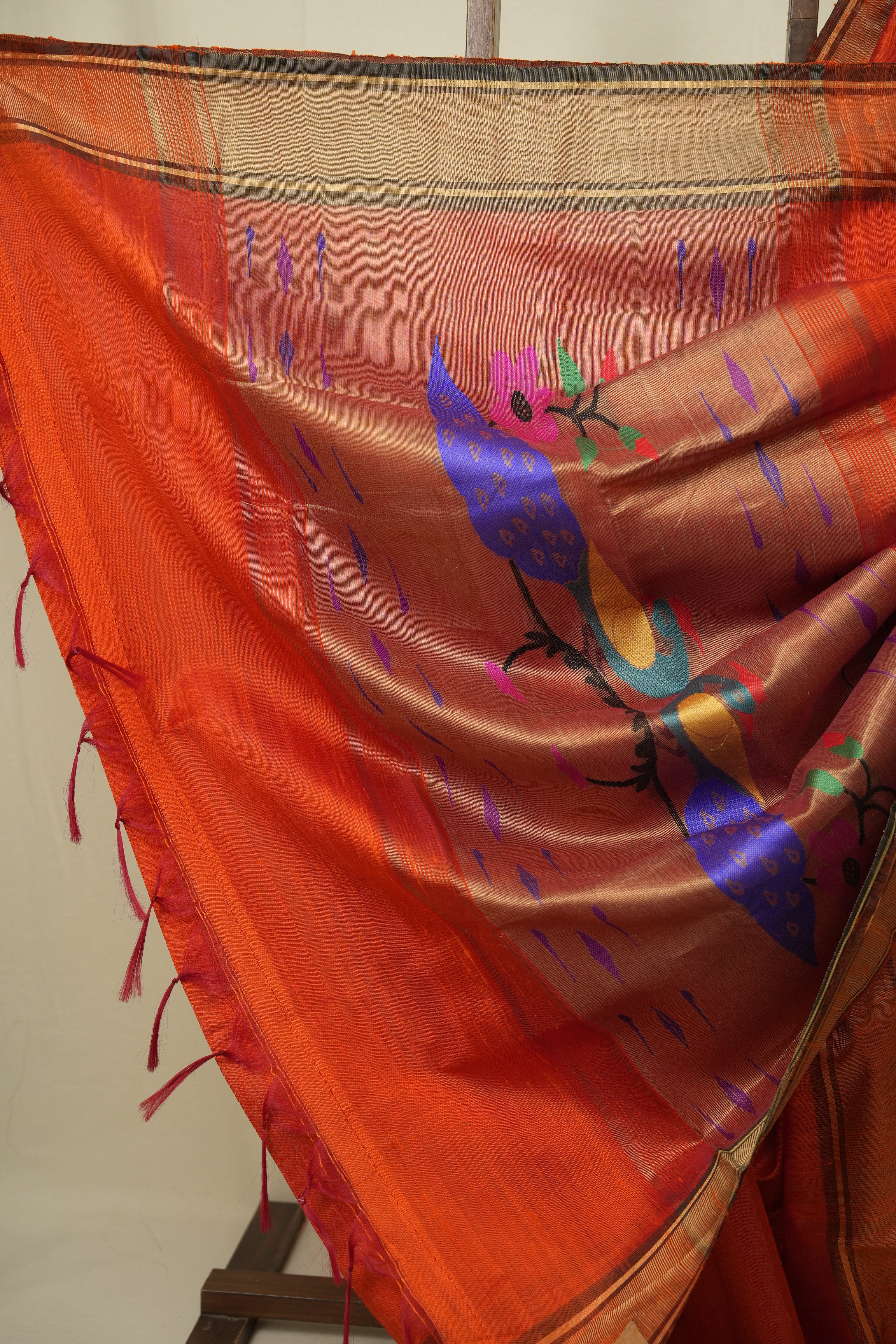 Orange Raw Silk Saree - SRORSS1069