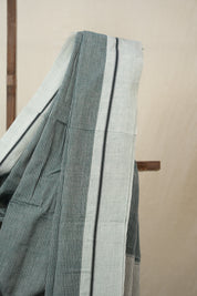 Light Sea Green Small Checks Cotton Patteda Anchu Saree - SRLSGPAS321