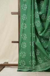 Green White HBP Cotton Saree - SRGWCS2866