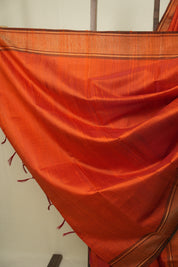 Orange Raw Silk Saree - SRORSS1069