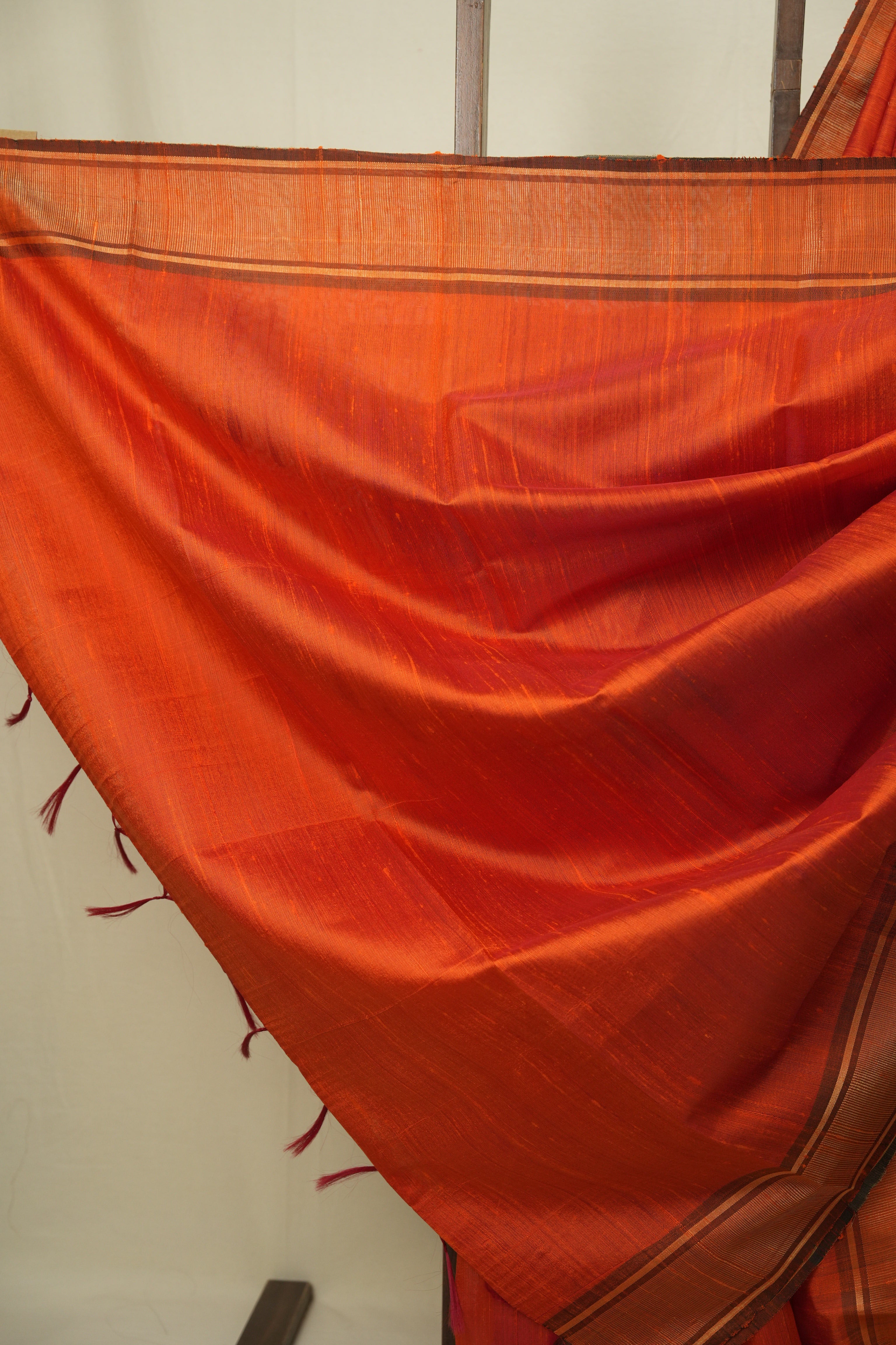 Orange Raw Silk Saree - SRORSS1069