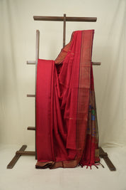 Red Raw Silk Saree - SRRRSS1073
