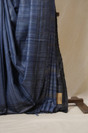 Blue Tussar Silk Saree - SRBTSS1806