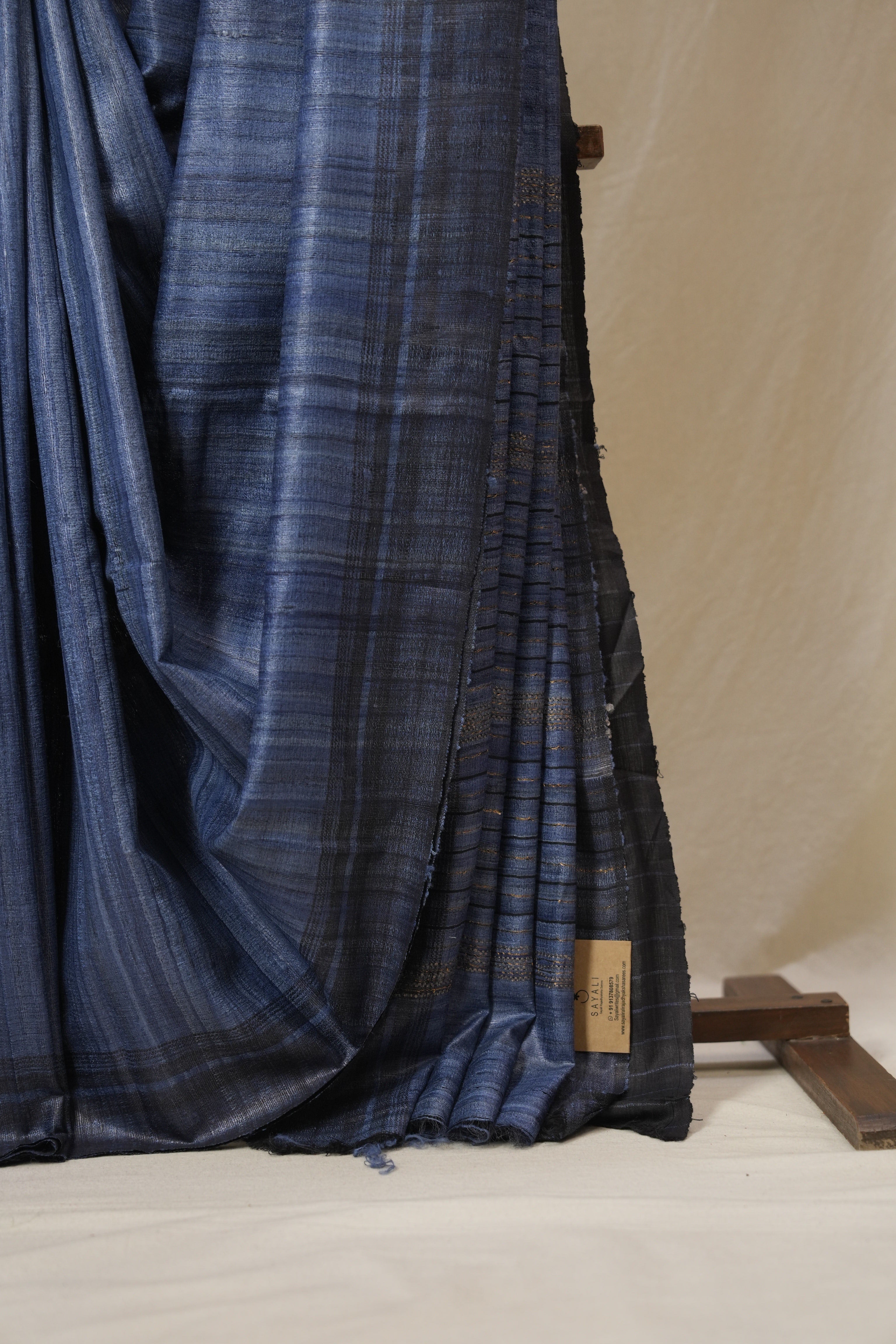 Blue Tussar Silk Saree - SRBTSS1806