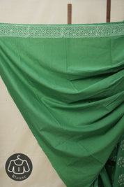 Green White HBP Cotton Saree - SRGWCS2866
