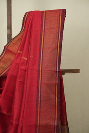 Red Raw Silk Saree - SRRRSS1073