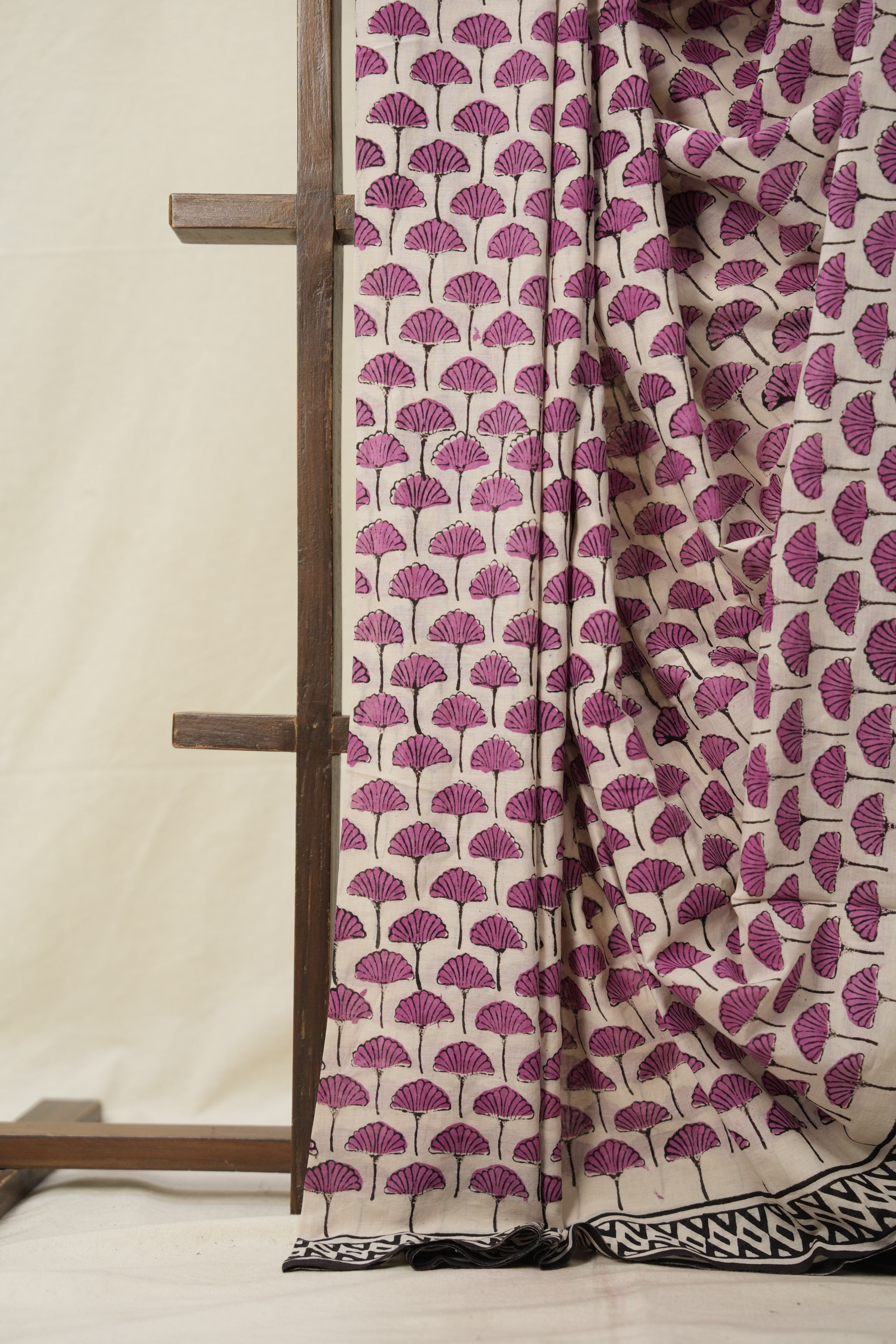 Pink Flower HBP Cotton Saree - SRPFCS2865