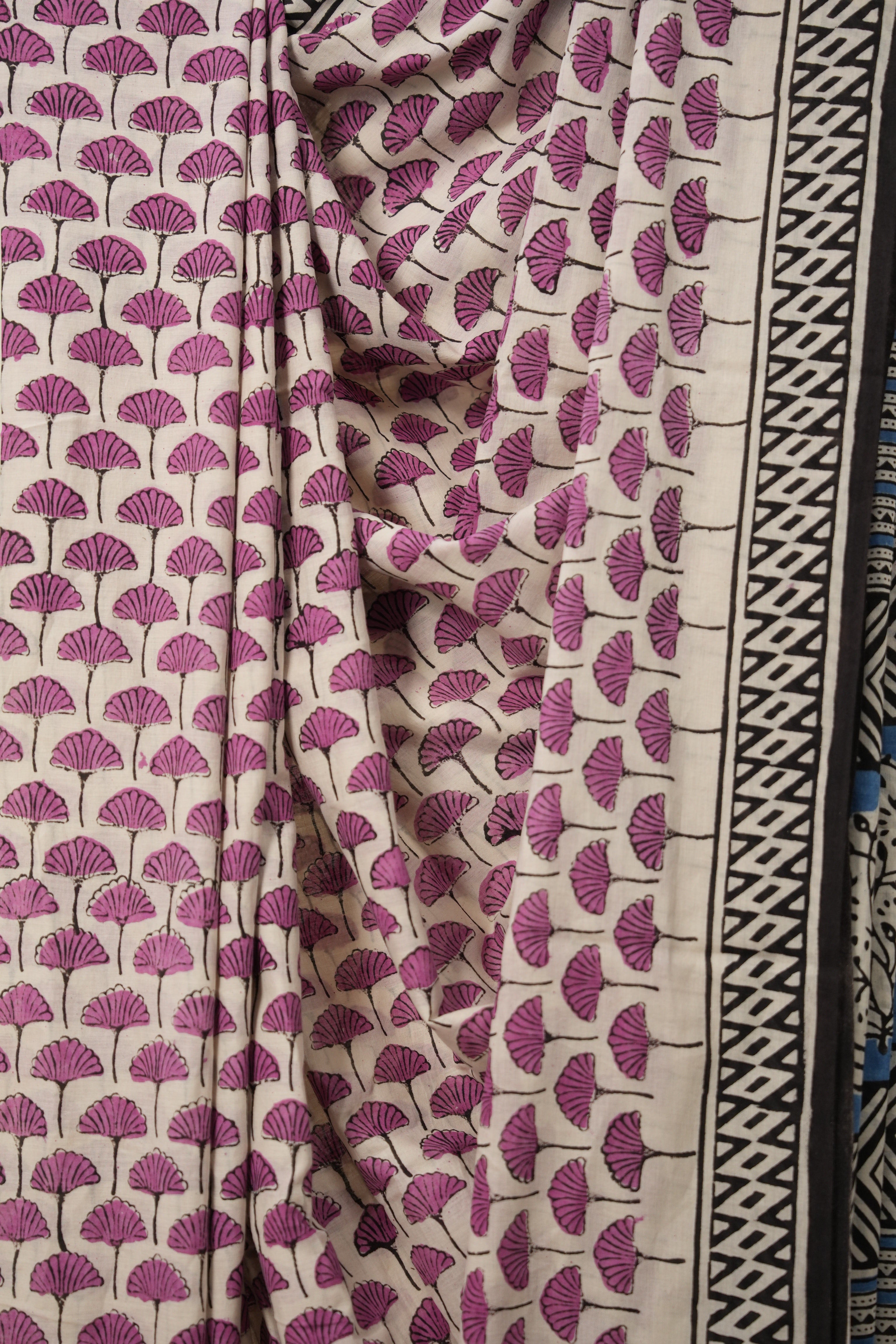 Pink Flower HBP Cotton Saree - SRPFCS2865