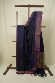 Navy Blue Raw Silk Saree - SRNBRSS1072