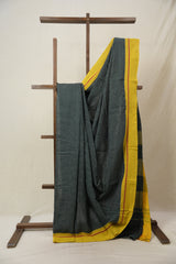 Green Big Checks Cotton Patteda Anchu Saree - SRGPAS324