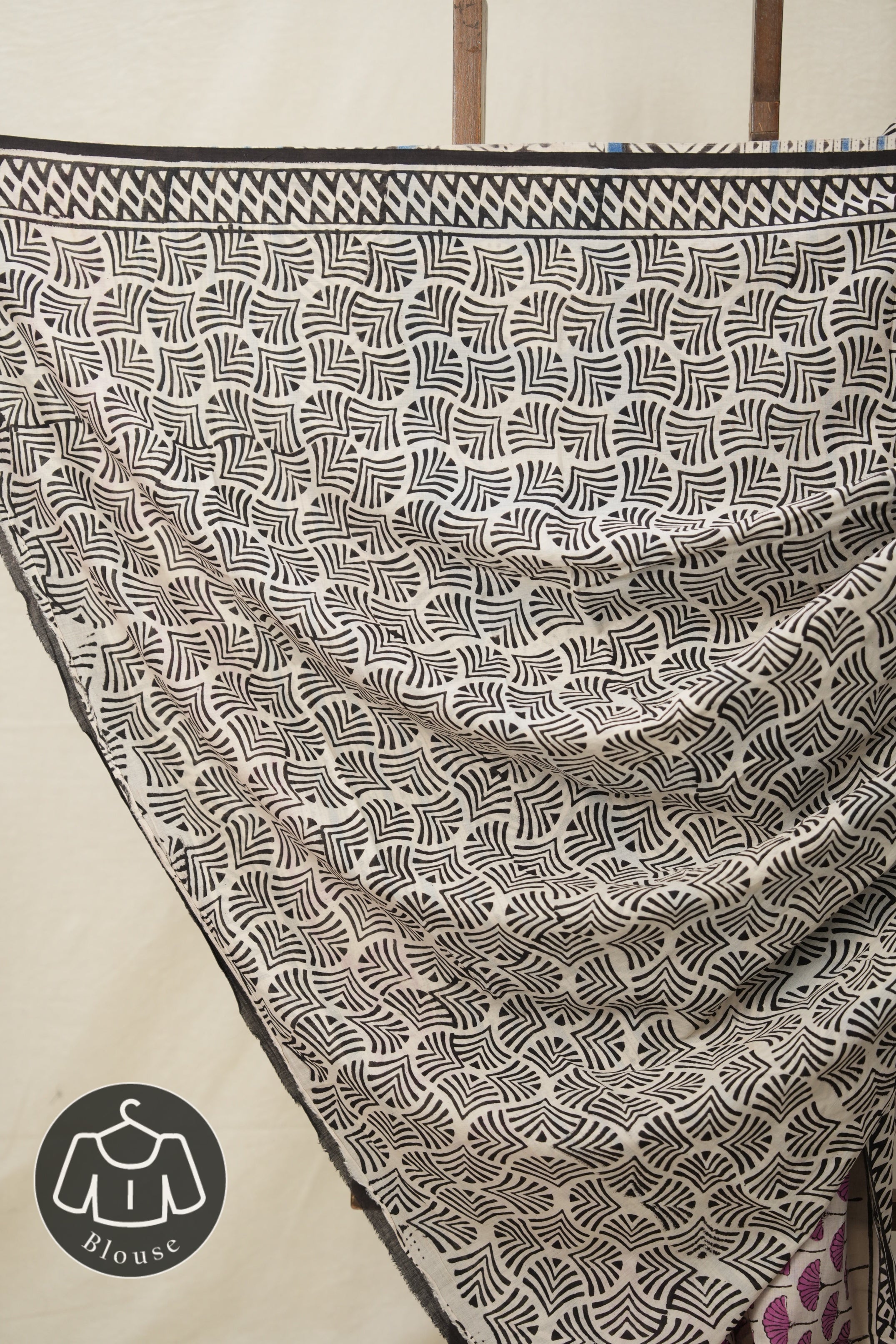 Pink Flower HBP Cotton Saree - SRPFCS2865