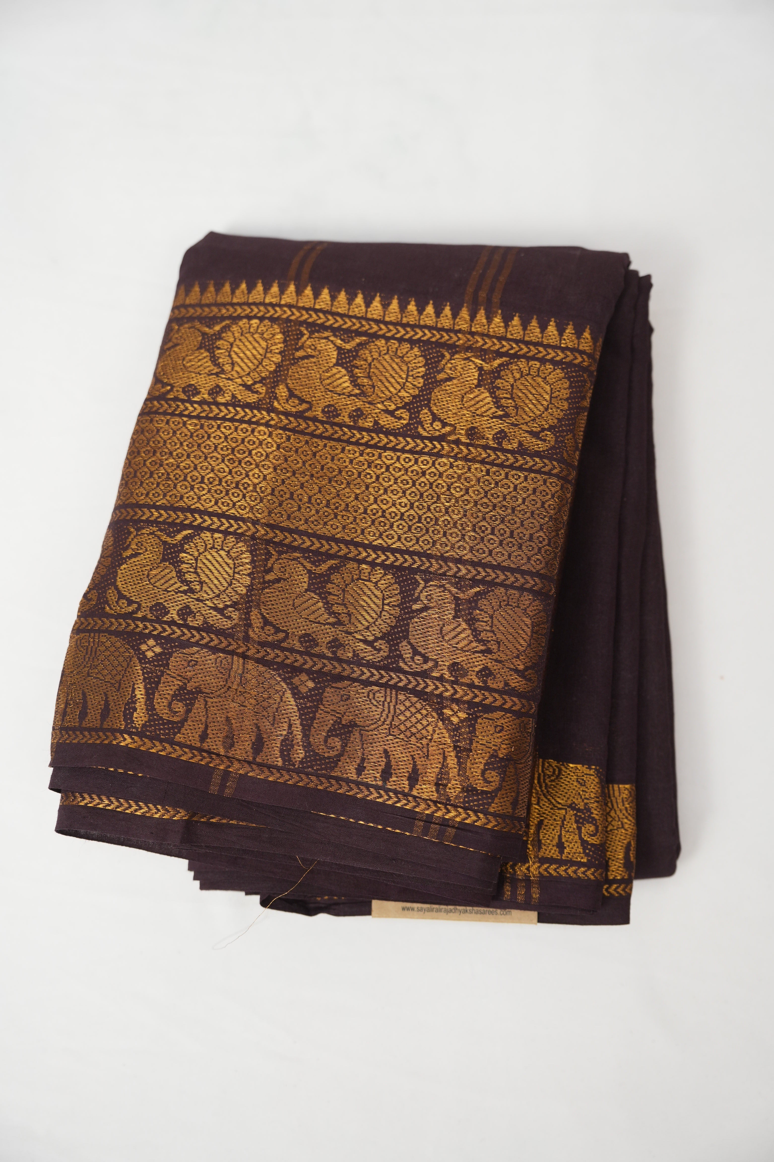 Brown Sungudi Cotton Saree - SRBSCS83