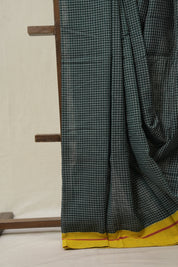 Green Big Checks Cotton Patteda Anchu Saree - SRGPAS324