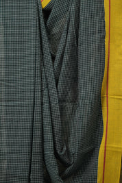 Green Big Checks Cotton Patteda Anchu Saree - SRGPAS324