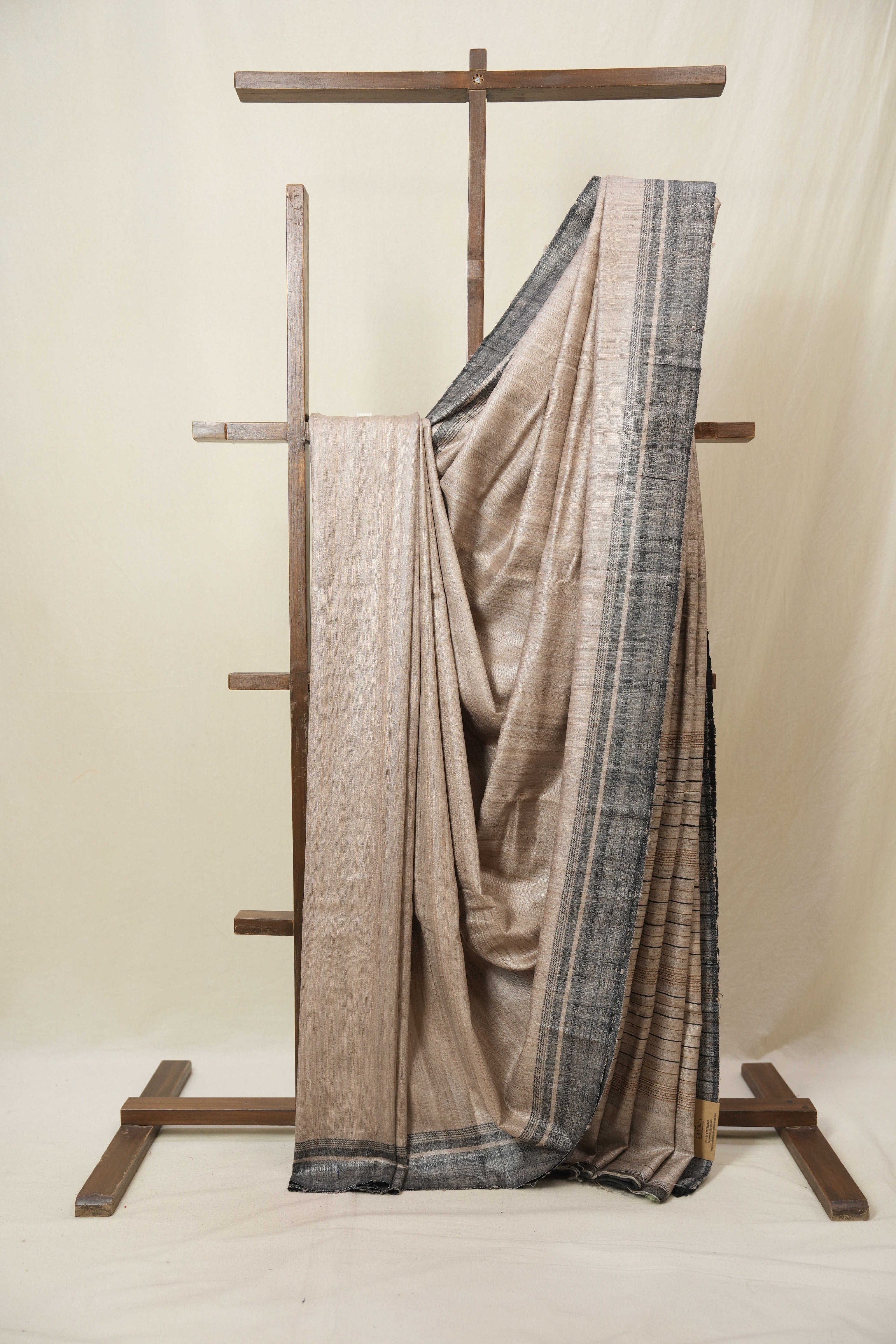Beige Tussar Silk Saree - SRBTSS1801