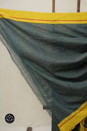 Green Big Checks Cotton Patteda Anchu Saree - SRGPAS324