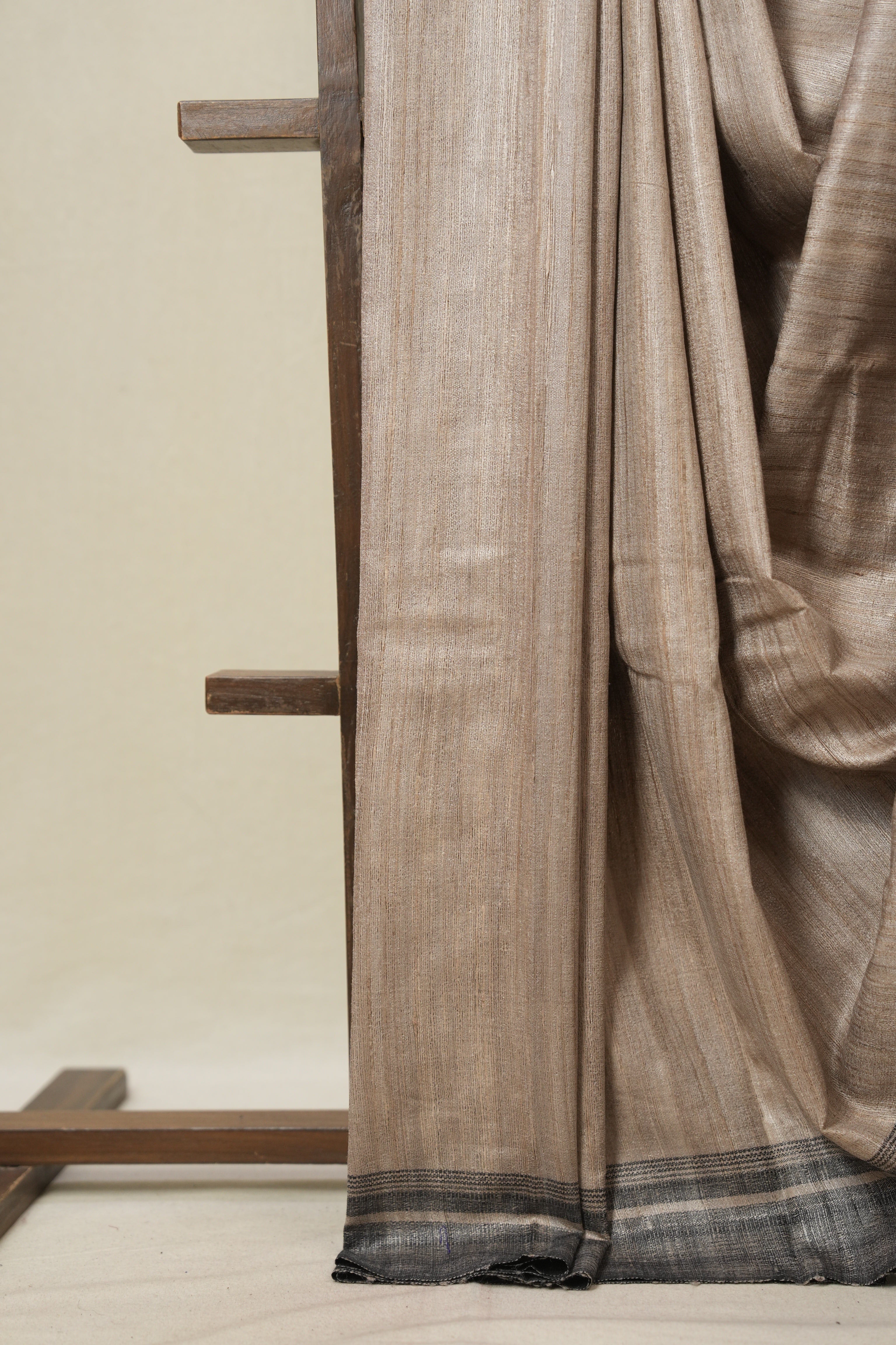 Beige Tussar Silk Saree - SRBTSS1801