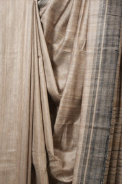 Beige Tussar Silk Saree - SRBTSS1801