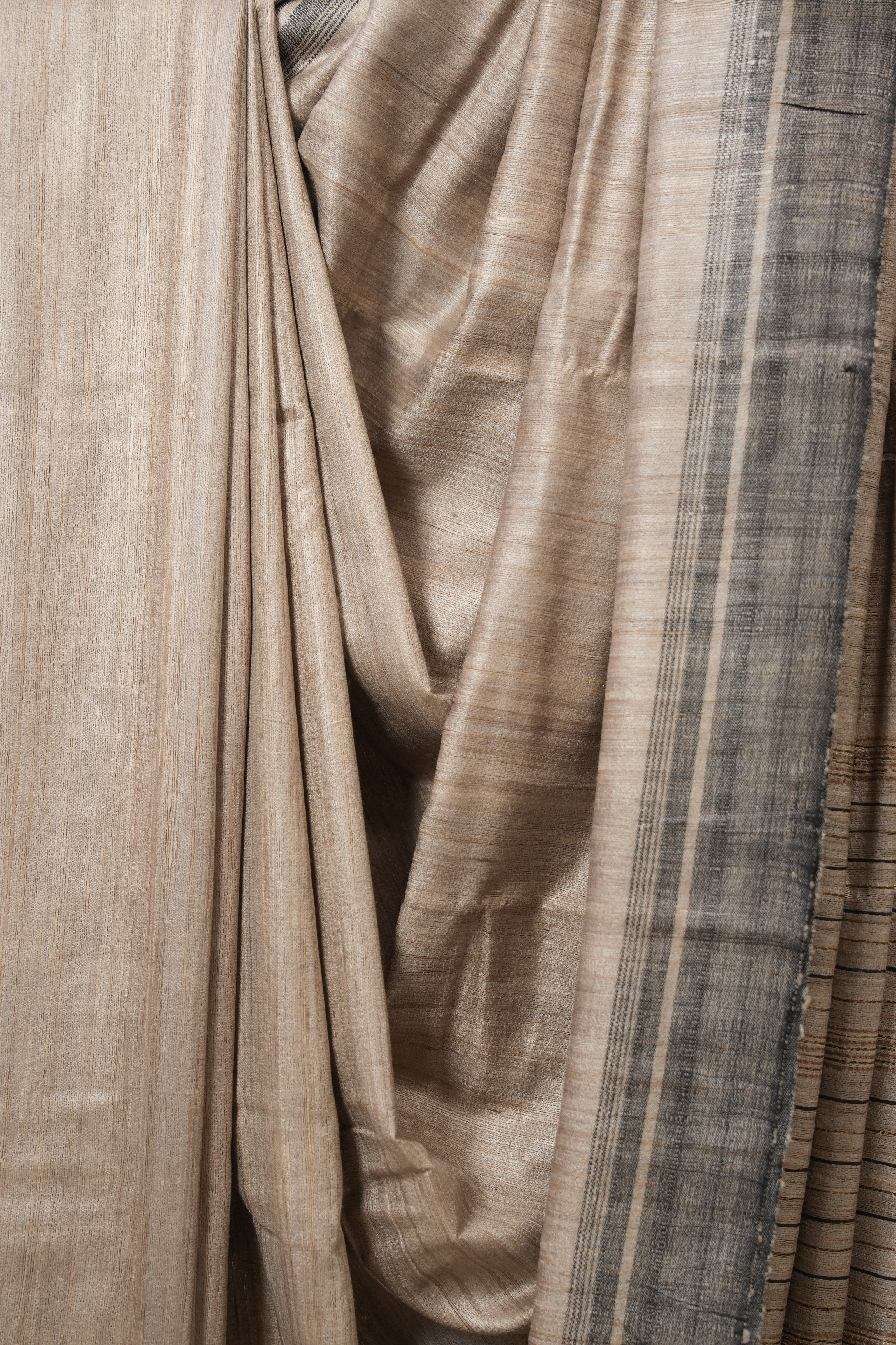 Beige Tussar Silk Saree - SRBTSS1801