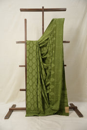 Mehndi Green HBP Cotton Saree - SRMGCS2835