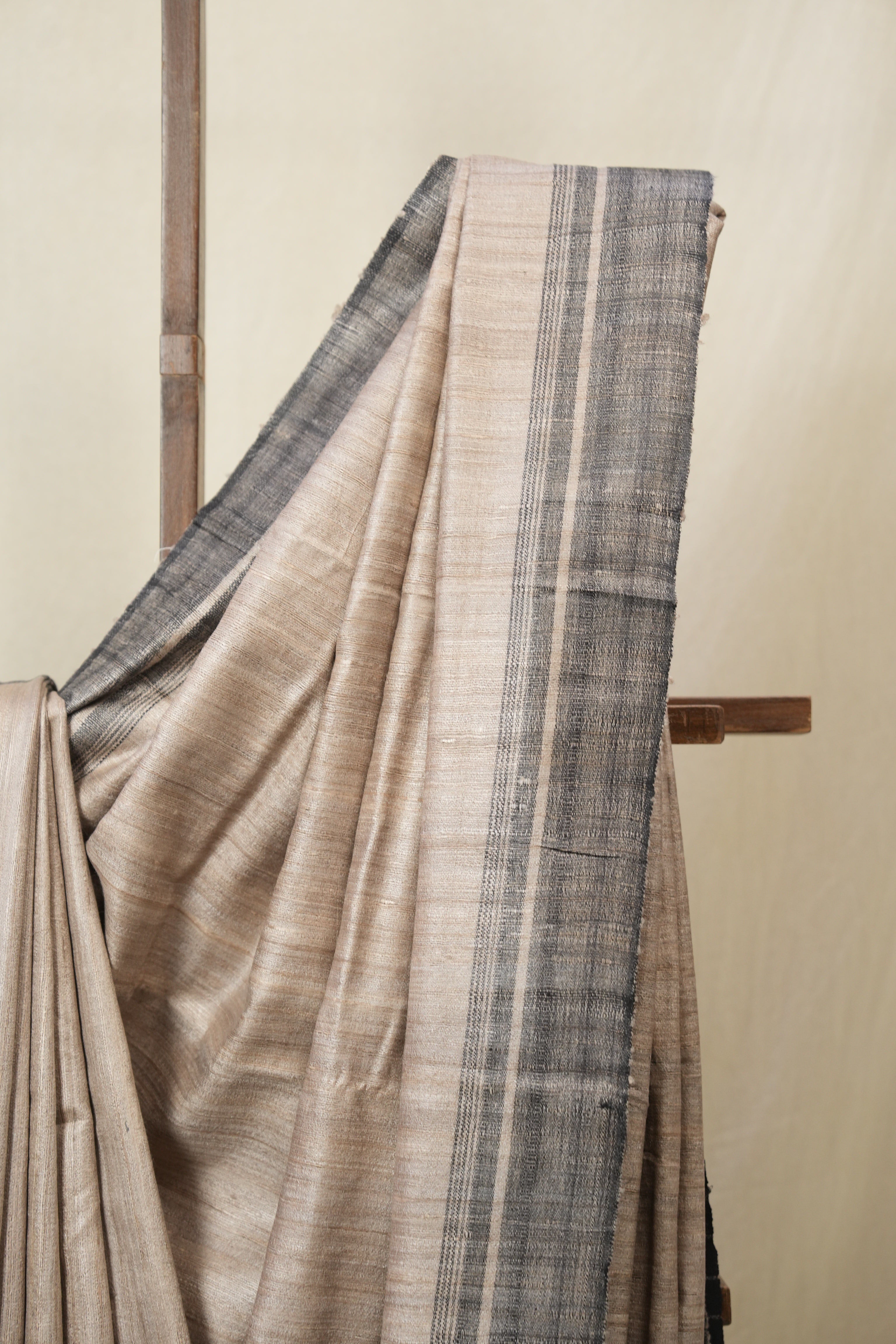 Beige Tussar Silk Saree - SRBTSS1801