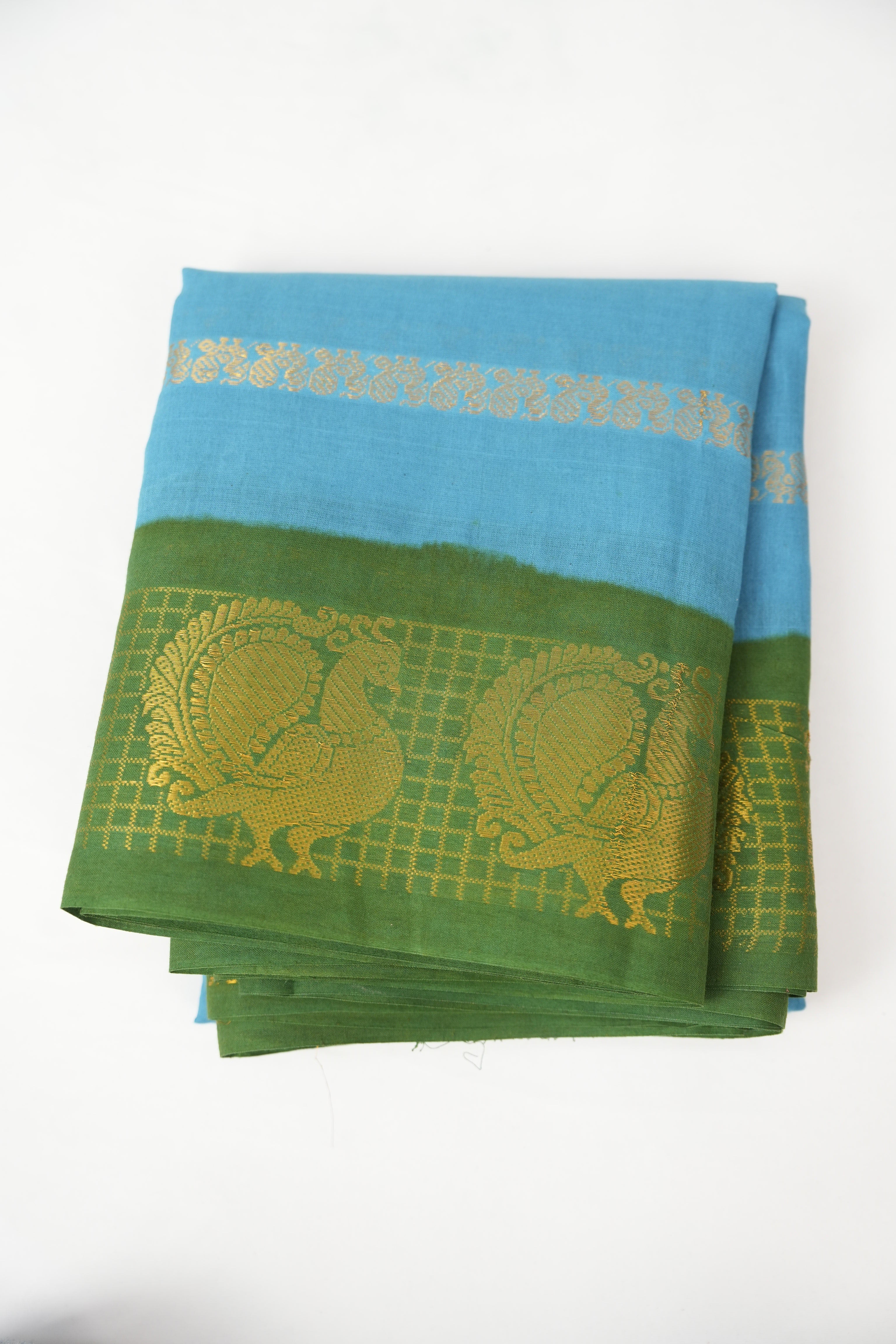 Blue Sungudi Cotton Saree - SRBSCS76