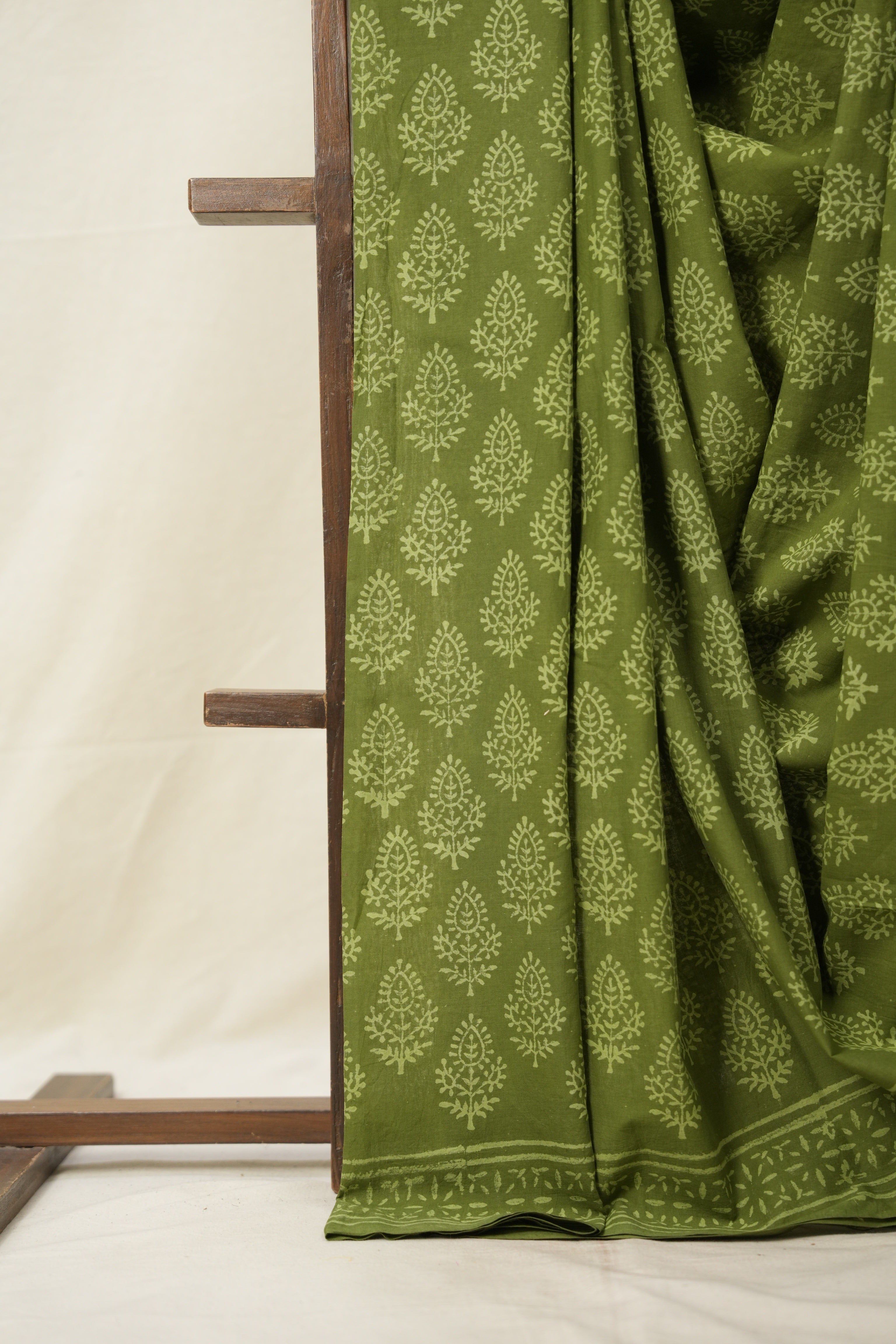 Mehndi Green HBP Cotton Saree - SRMGCS2835