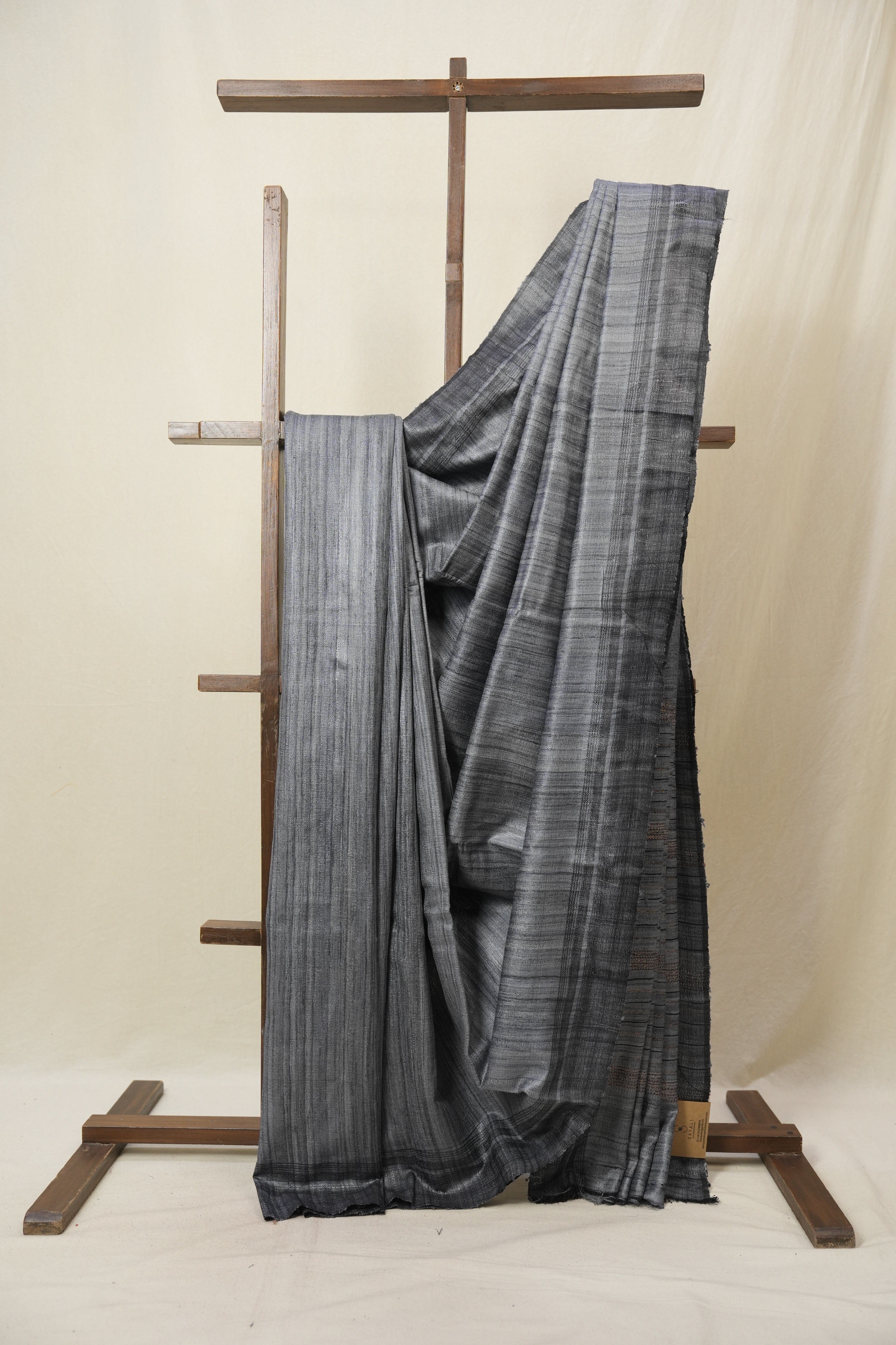 Grey Tussar Silk Saree - SRGTSS1800