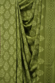 Mehndi Green HBP Cotton Saree - SRMGCS2835