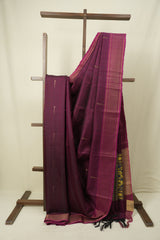 Magenta Raw Silk Saree - SRMRSS1075