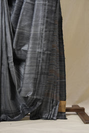 Grey Tussar Silk Saree - SRGTSS1800