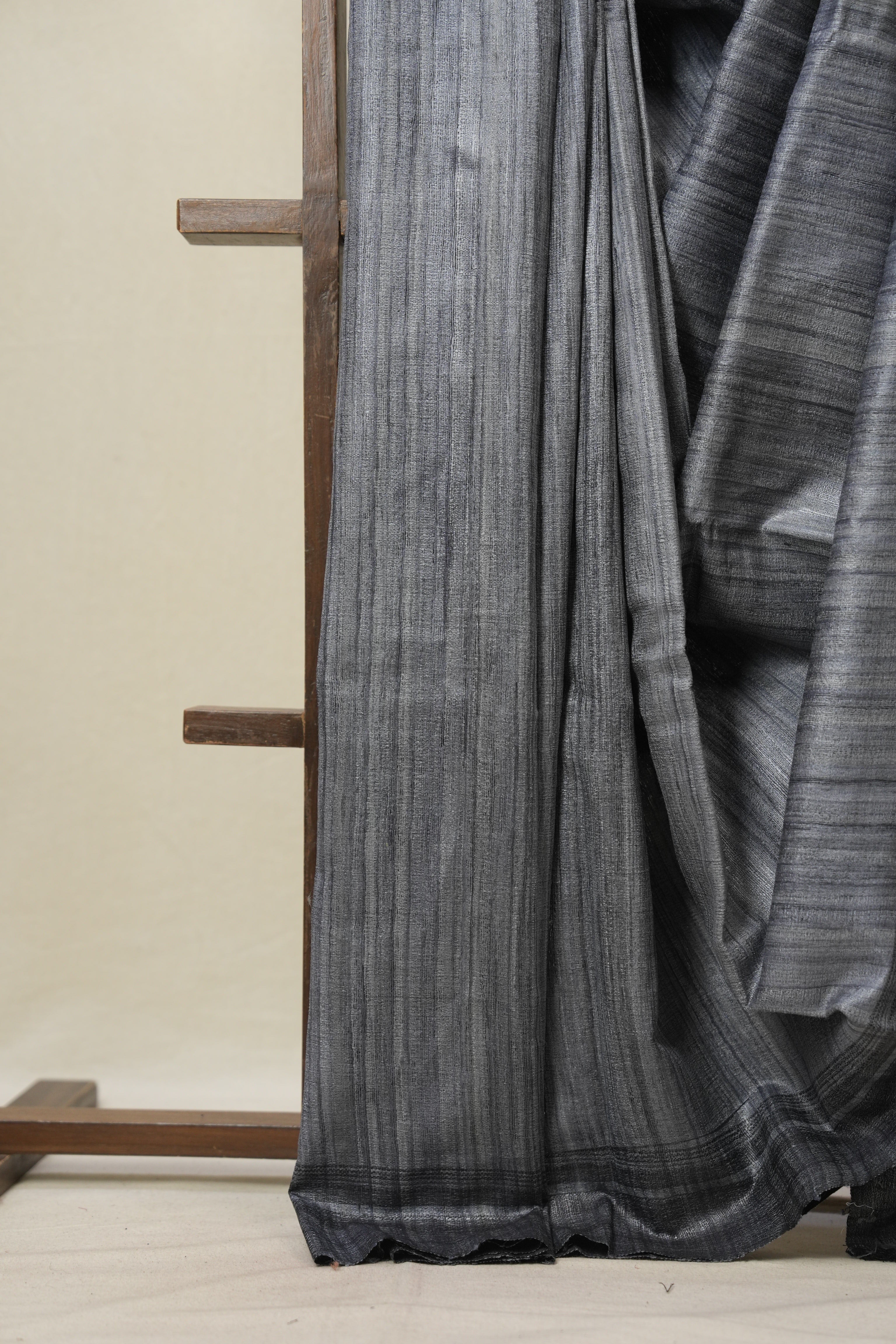 Grey Tussar Silk Saree - SRGTSS1800