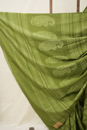 Mehndi Green HBP Cotton Saree - SRMGCS2835