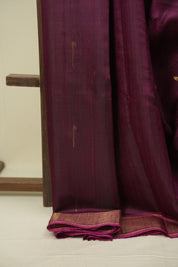 Magenta Raw Silk Saree - SRMRSS1075