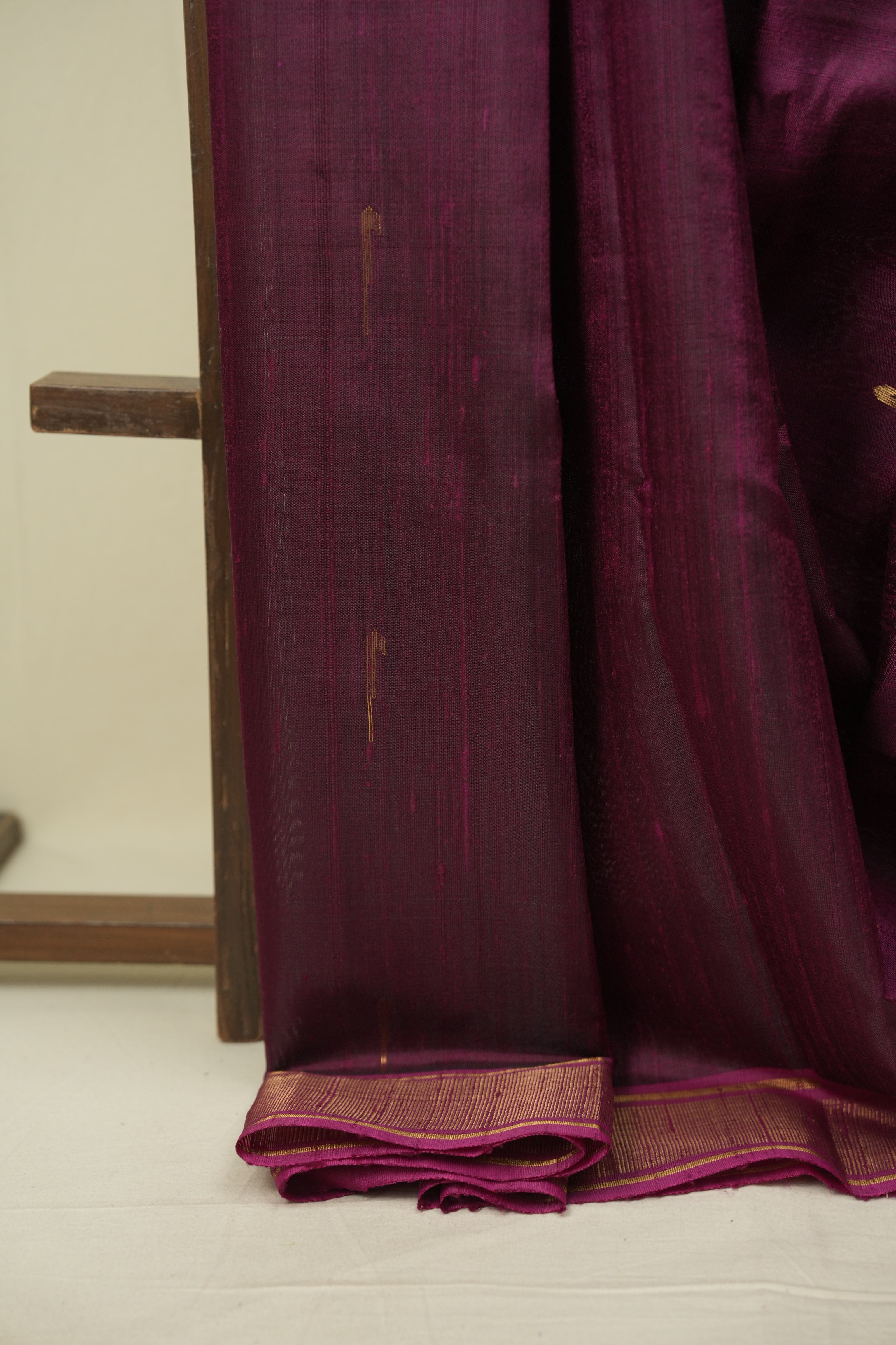Magenta Raw Silk Saree - SRMRSS1075