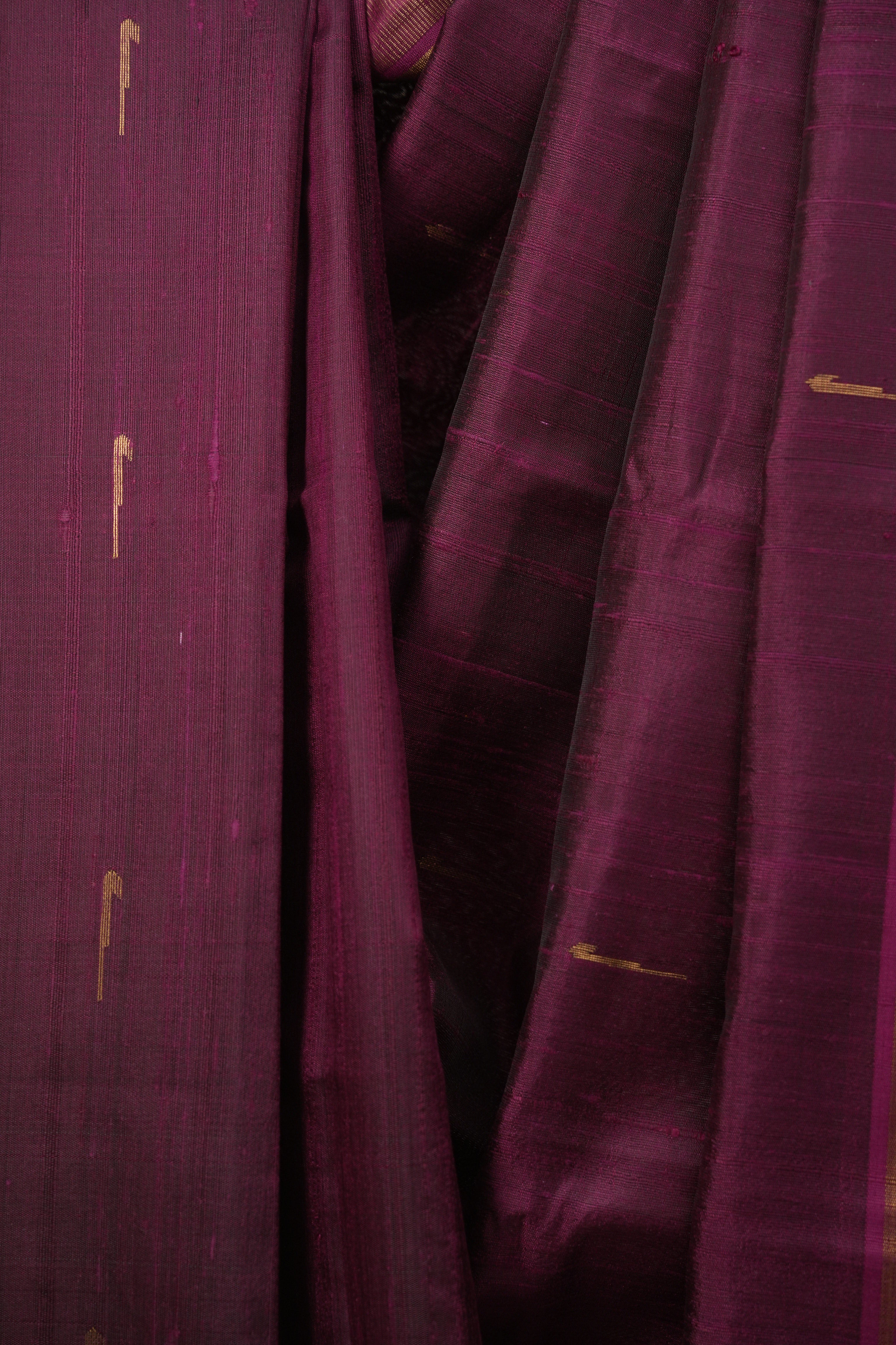 Magenta Raw Silk Saree - SRMRSS1075