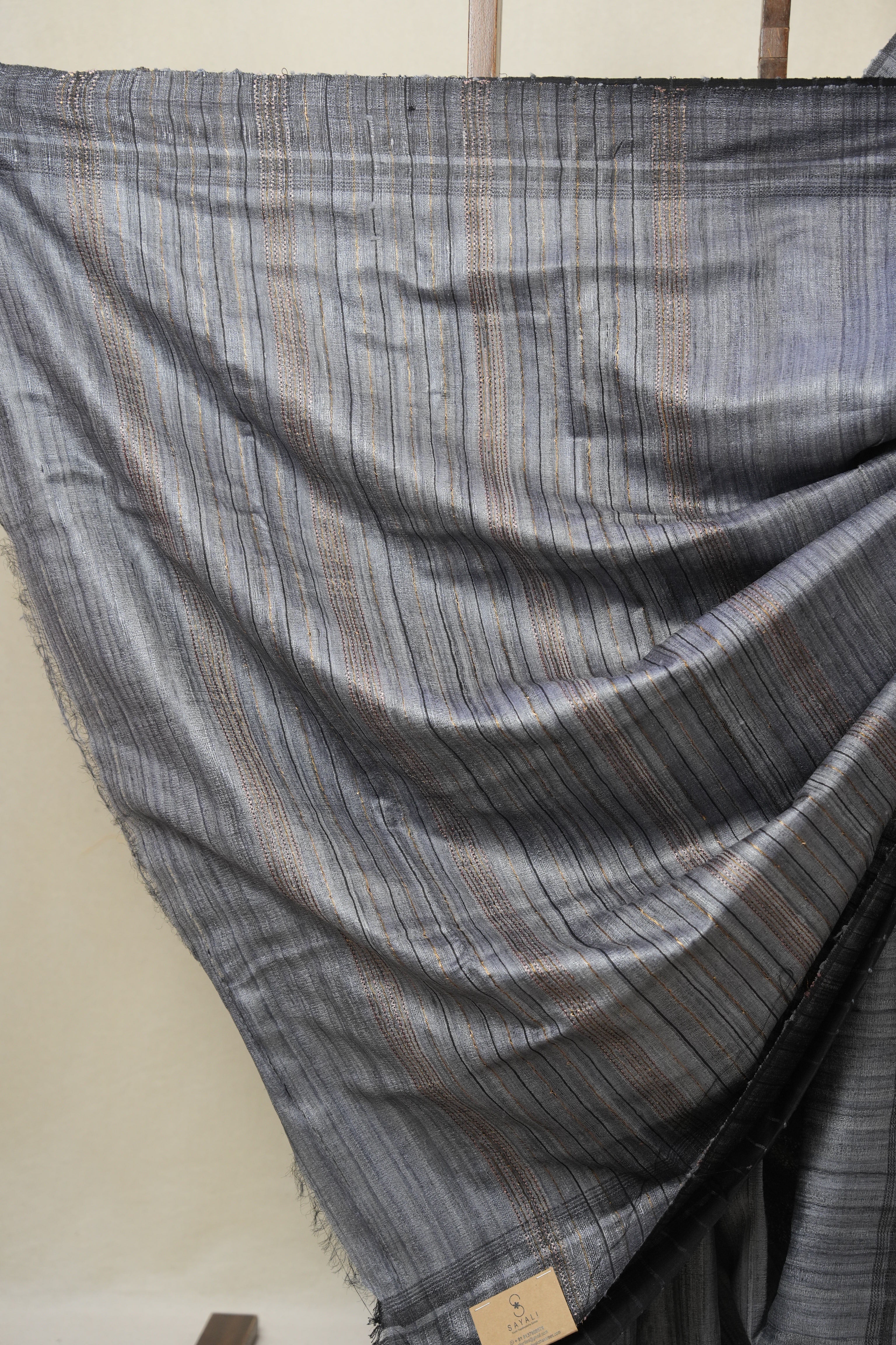 Grey Tussar Silk Saree - SRGTSS1800