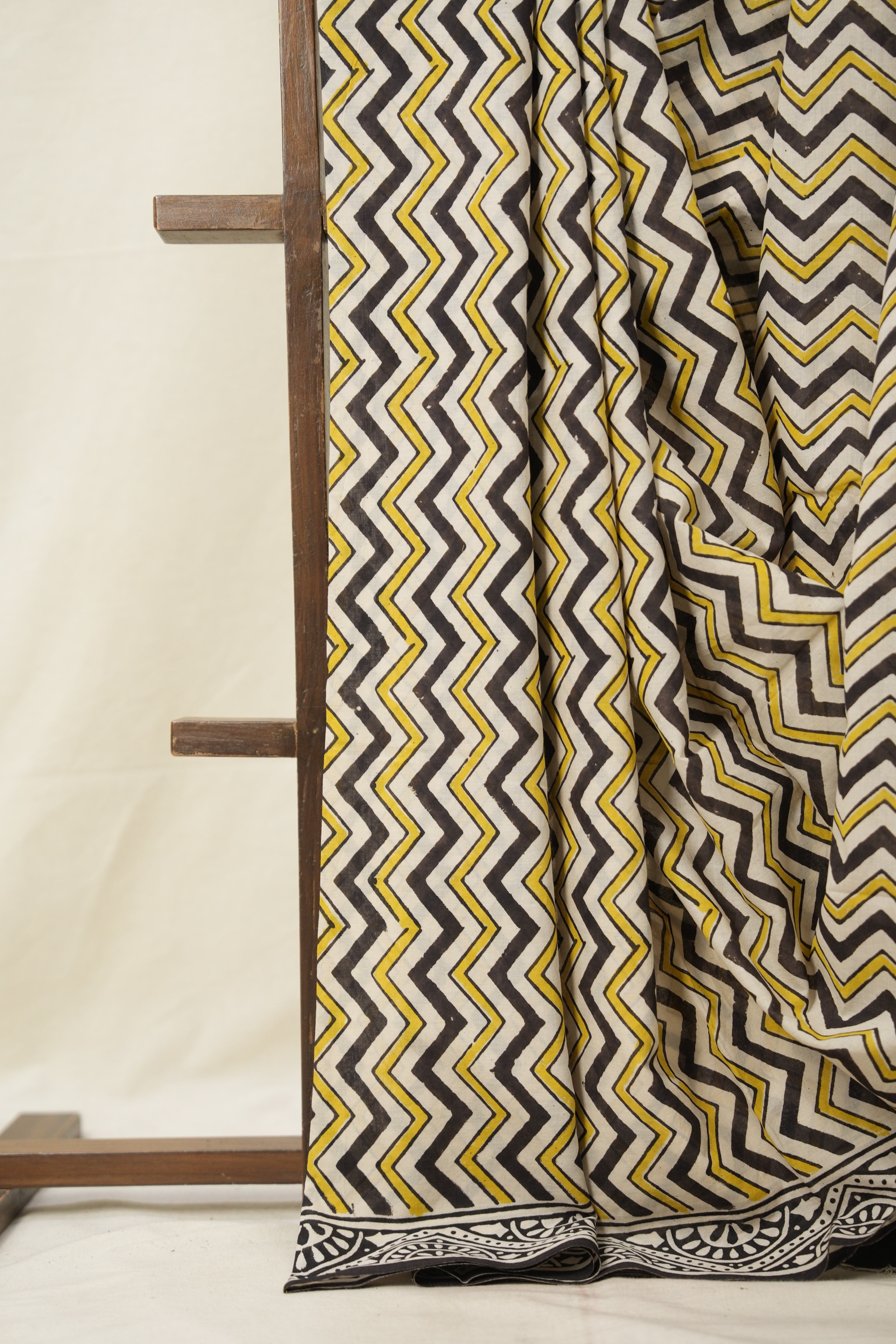 Yellow Black HBP Cotton Saree - SRYBCS2834