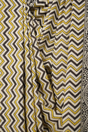 Yellow Black HBP Cotton Saree - SRYBCS2834