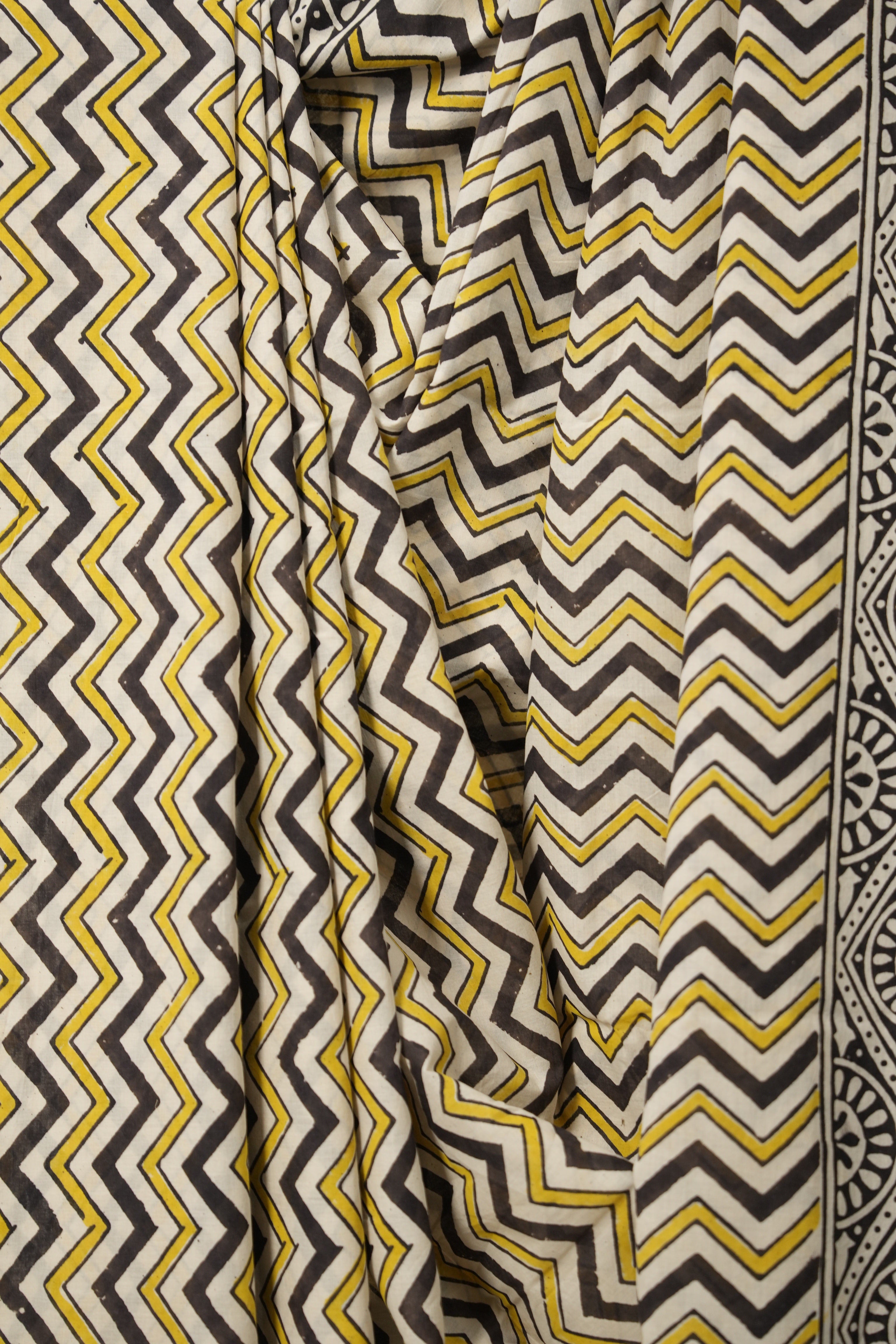 Yellow Black HBP Cotton Saree - SRYBCS2834