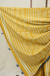 Mustard Yellow HBP Cotton Saree - SRMYCS3370