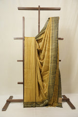 Yellow Tussar Silk Saree - SRYTSS1844