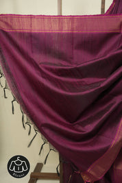 Magenta Raw Silk Saree - SRMRSS1075