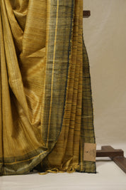 Yellow Tussar Silk Saree - SRYTSS1844