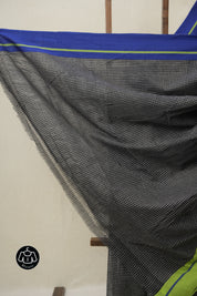 Black Big Checks Cotton Patteda Anchu Saree - SRBPAS333