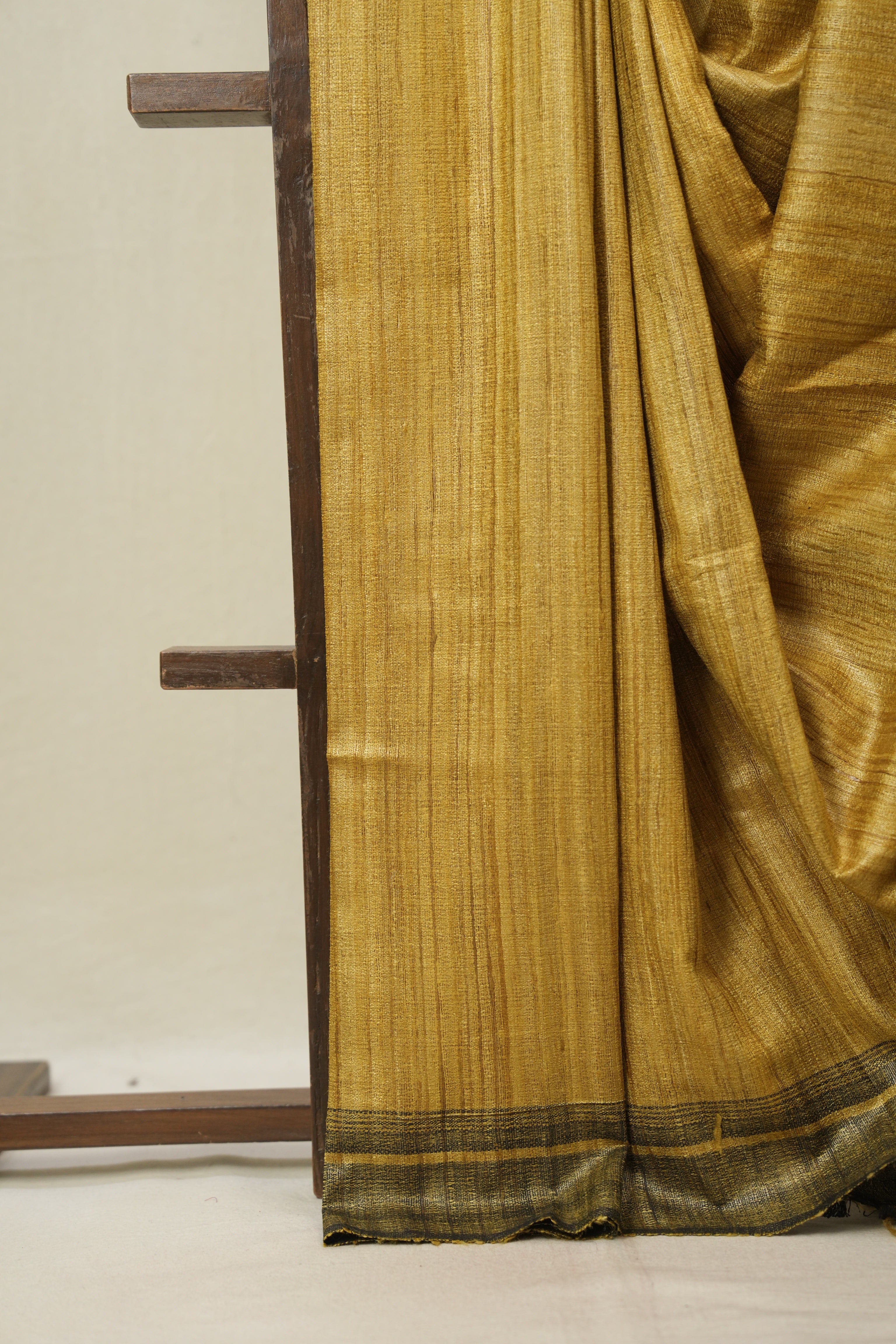 Yellow Tussar Silk Saree - SRYTSS1844