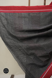 Black Big Checks Cotton Patteda Anchu Saree - SRBPAS271
